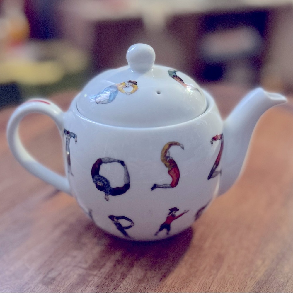 Andrea By Sadek Letters Porcelain Teapot W/ Lid